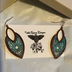 Turquoise and Bronze Earrings